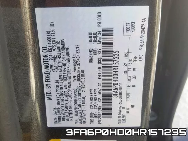 3FA6P0HD0HR157235 фото 2
