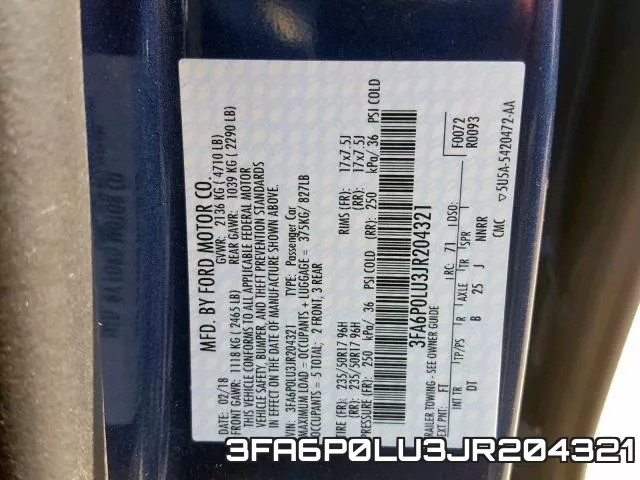 3FA6P0LU3JR204321 фото 2