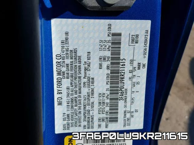 3FA6P0LU9KR211615 фото 2