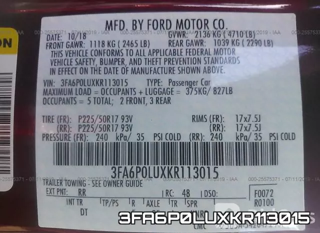 3FA6P0LUXKR113015 фото 10