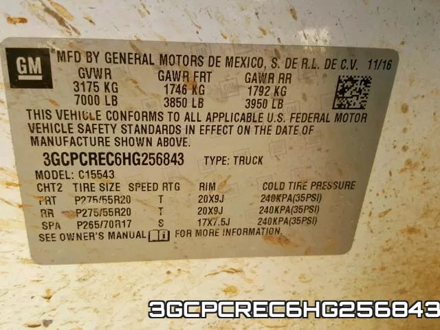 3GCPCREC6HG256843 фото 2