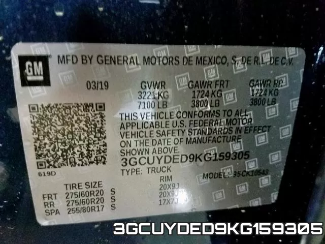 3GCUYDED9KG159305 фото 2