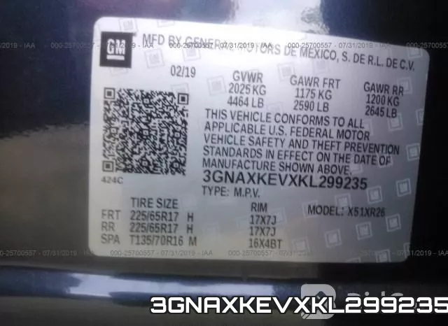 3GNAXKEVXKL299235 фото 9