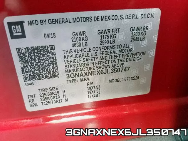 3GNAXNEX6JL350747 фото 2