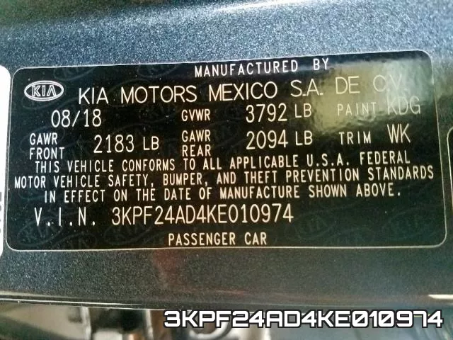 3KPF24AD4KE010974 фото 2