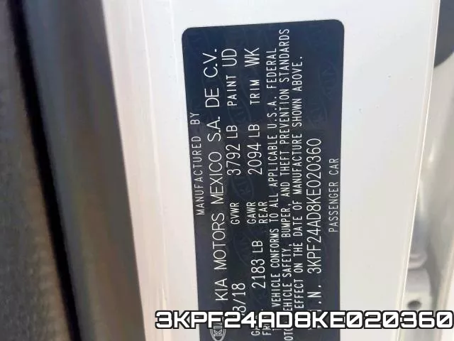 3KPF24AD8KE020360 фото 2