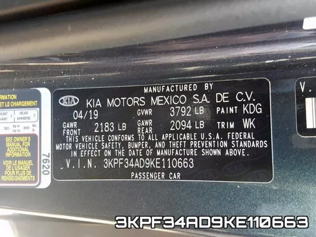 3KPF34AD9KE110663 фото 2