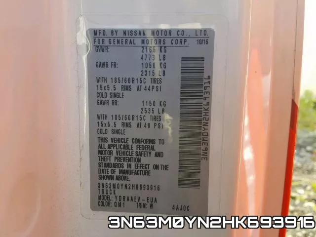 3N63M0YN2HK693916 фото 2
