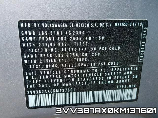 3VV3B7AX0KM137601 фото 2