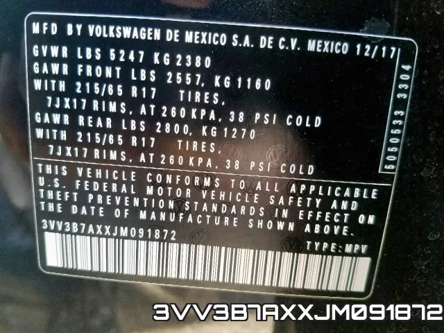 3VV3B7AXXJM091872 фото 2