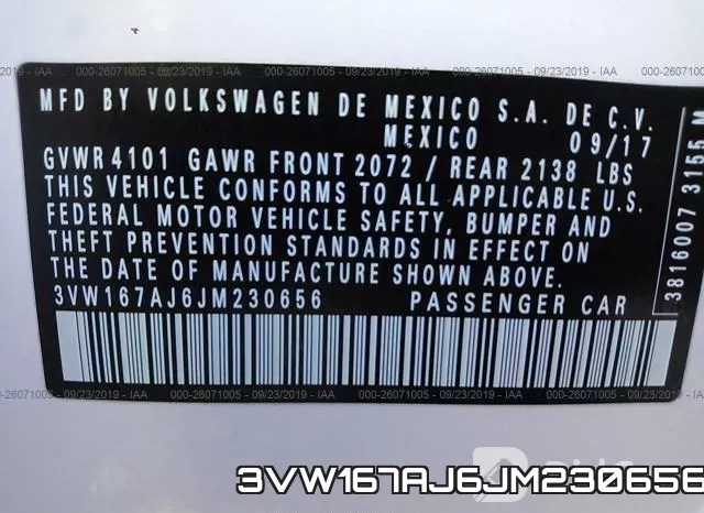 3VW167AJ6JM230656 фото 9