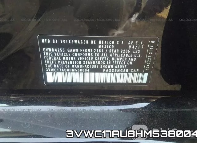 3VWC17AU8HM538004 фото 9