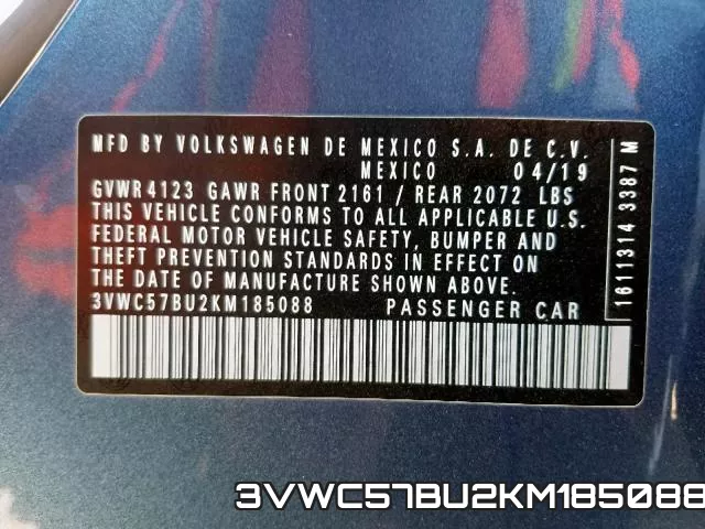 3VWC57BU2KM185088 фото 2