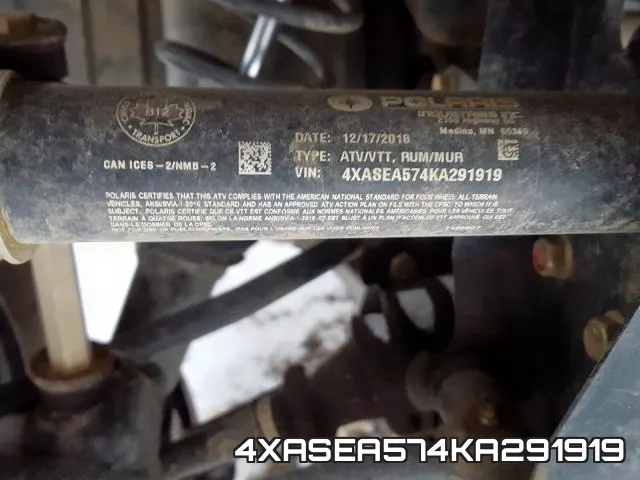 4XASEA574KA291919 фото 2