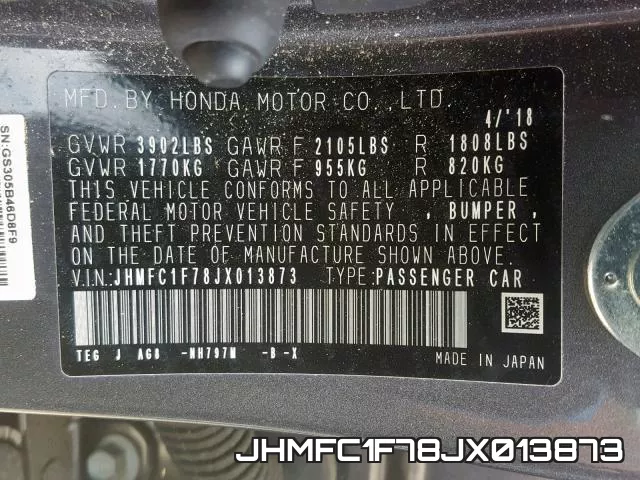 JHMFC1F78JX013873 фото 2