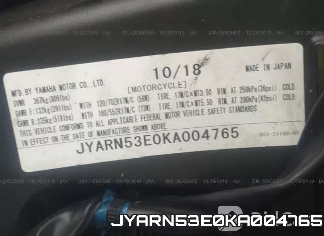 JYARN53E0KA004765 фото 2