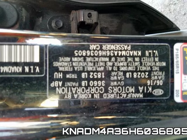 KNADM4A36H6036805 фото 2