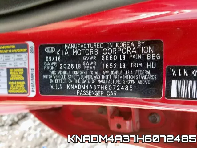 KNADM4A37H6072485 фото 2