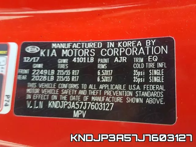 KNDJP3A57J7603127 фото 2