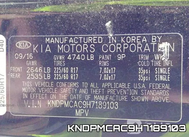 KNDPMCAC9H7189103 фото 10