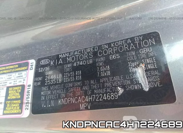 KNDPNCAC4H7224689 фото 10