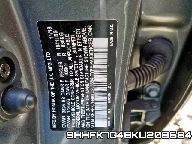 SHHFK7G48KU208684 фото 2