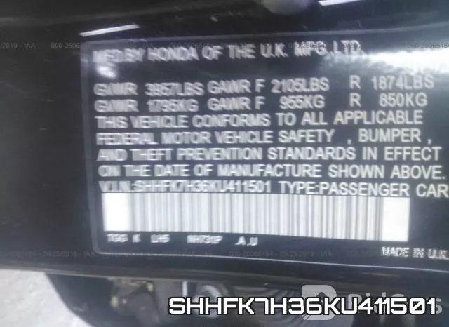SHHFK7H36KU411501 фото 10
