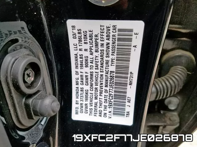 19XFC2F77JE026878 фото 2