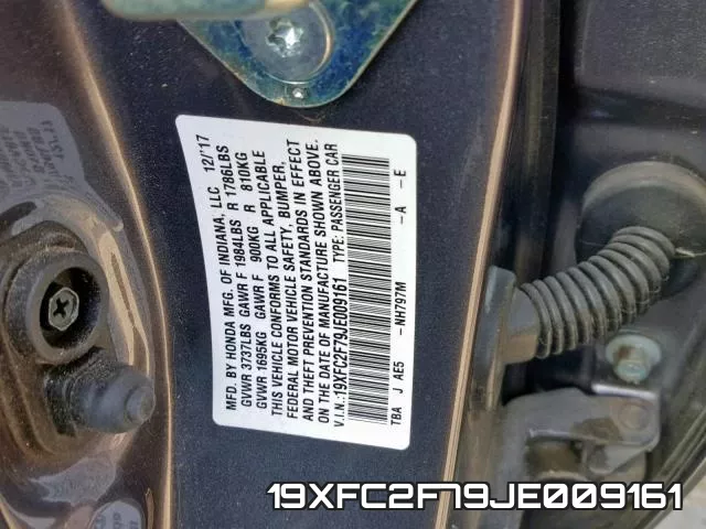 19XFC2F79JE009161 фото 2