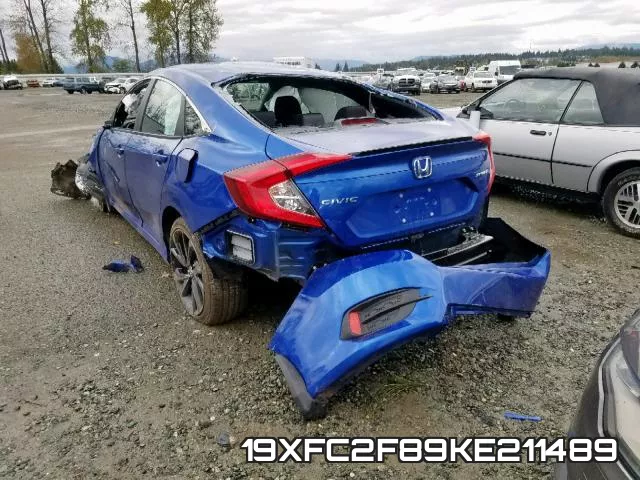 19XFC2F89KE211489 фото 3