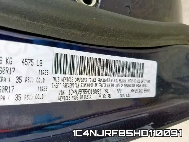 1C4NJRFB5HD110031 фото 2