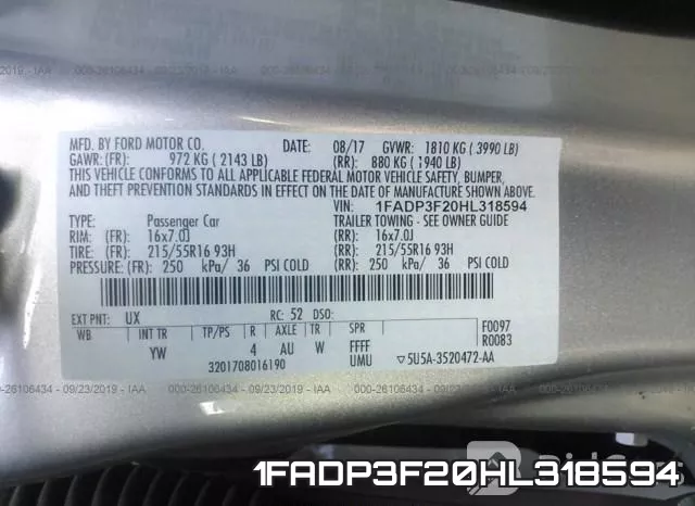 1FADP3F20HL318594 фото 10