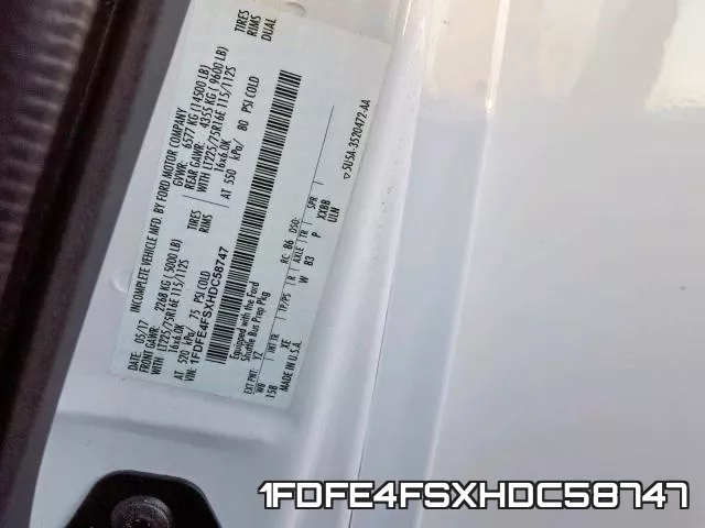 1FDFE4FSXHDC58747 фото 2