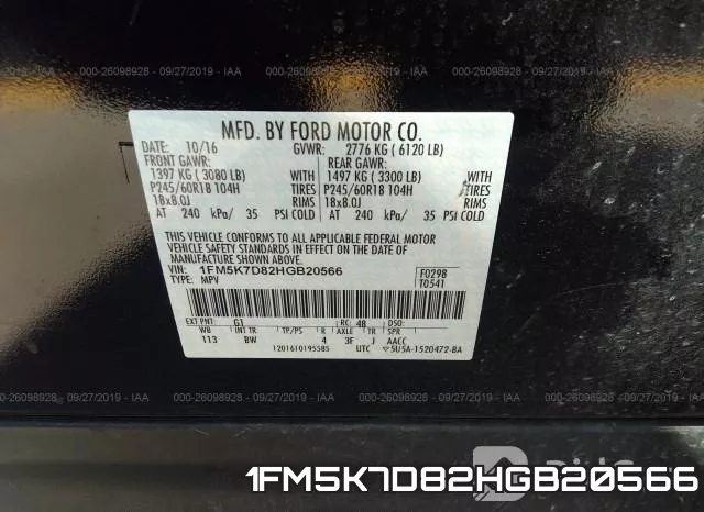 1FM5K7D82HGB20566 фото 10