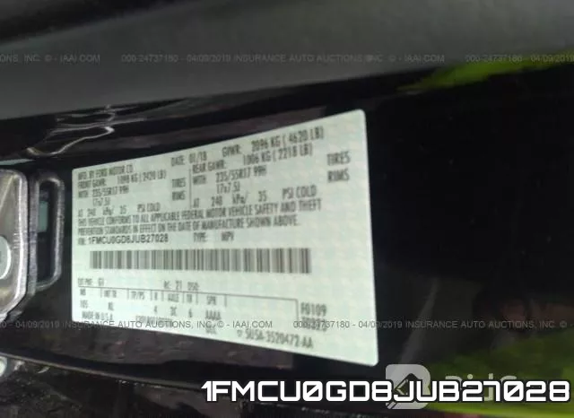1FMCU0GD8JUB27028 фото 10