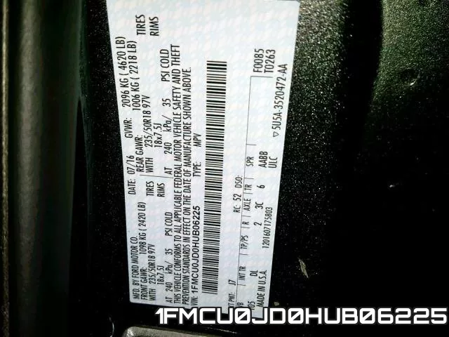 1FMCU0JD0HUB06225 фото 2