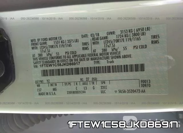 1FTEW1C58JKD86917 фото 10