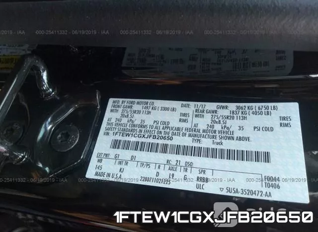 1FTEW1CGXJFB20650 фото 10