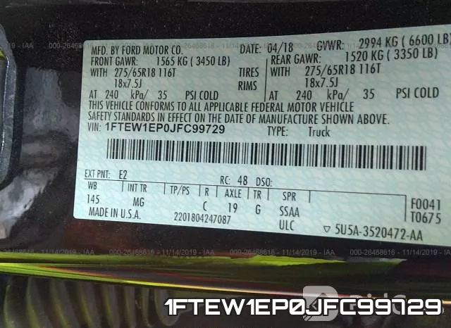 1FTEW1EP0JFC99729 фото 10