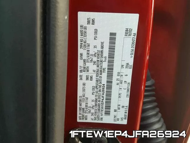 1FTEW1EP4JFA26924 фото 2