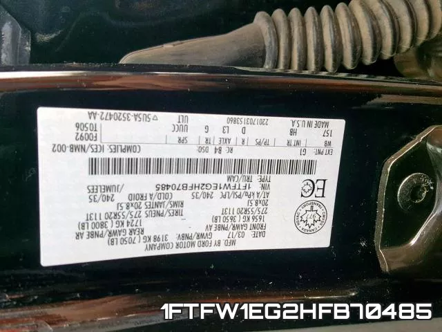 1FTFW1EG2HFB70485 фото 2