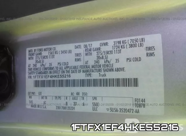 1FTFX1EF4HKE55216 фото 10