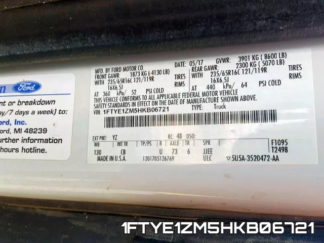 1FTYE1ZM5HKB06721 фото 2