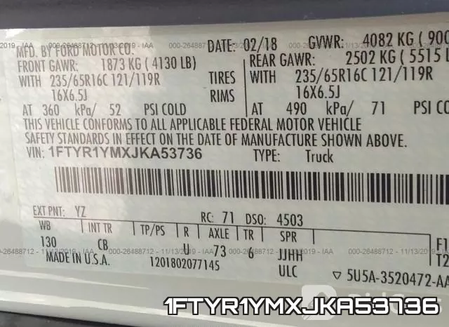 1FTYR1YMXJKA53736 фото 10