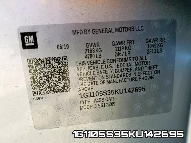 1G1105S35KU142695 фото 2