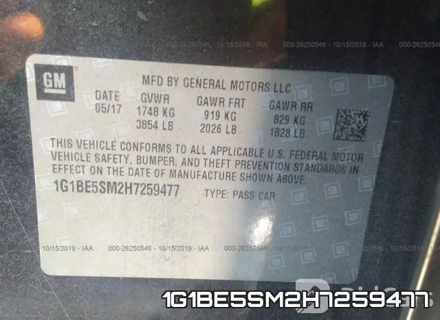 1G1BE5SM2H7259477 фото 10