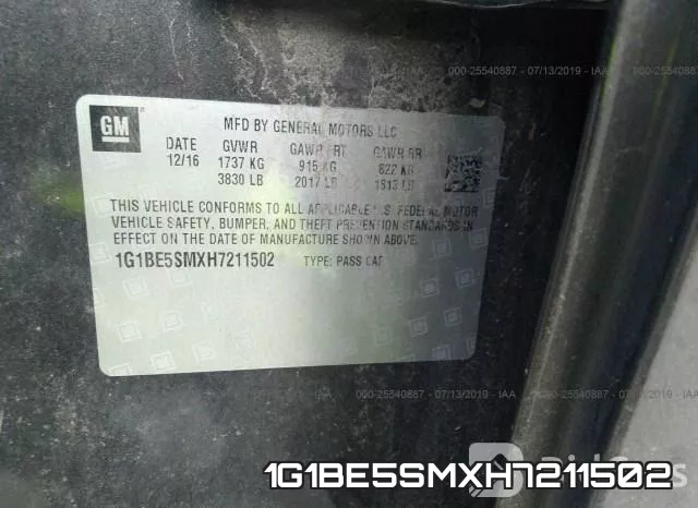 1G1BE5SMXH7211502 фото 10