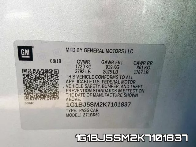 1G1BJ5SM2K7101837 фото 2