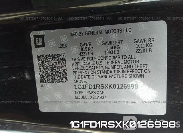 1G1FD1RSXK0126998 фото 10