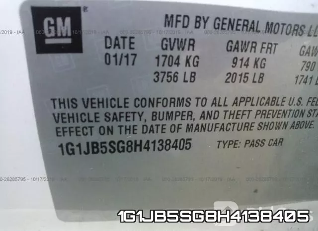 1G1JB5SG8H4138405 фото 10